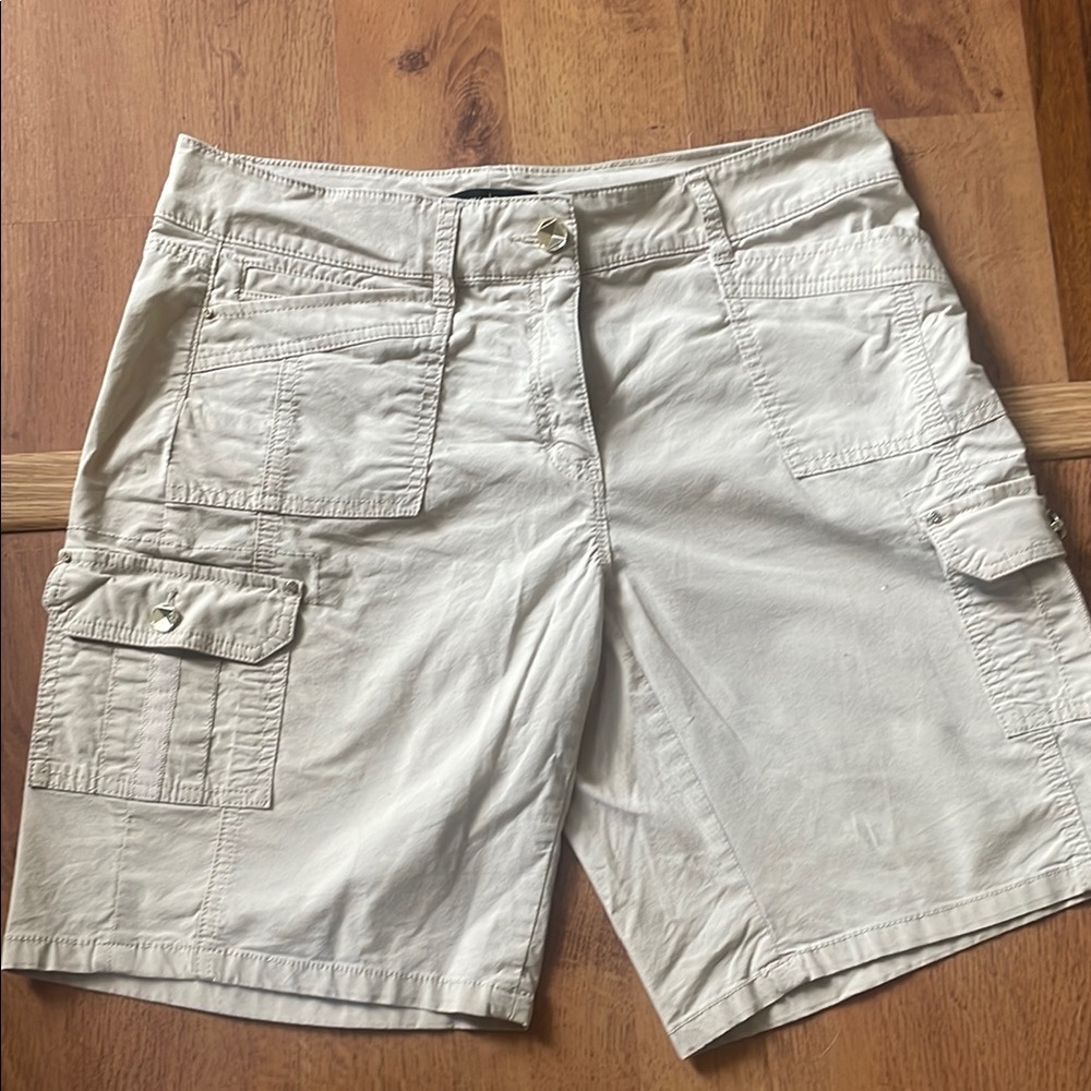 White House Black Market Khaki Bermuda Shorts